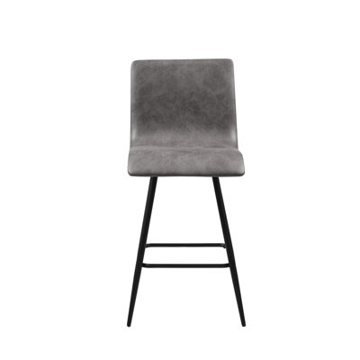 Tabouret de comptoir de cuisine pivotant en similicuir gris chic, siège, capacité de charge de 300 lb, tabouret de salle à manger, hauteur du siège, rotation à 360 °,