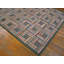 Tapis gris / rouge en laine noué à la main de conception unique 6 pi x 9 pi