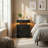 Night Stand With Charging Station, Modern Black Nightstand With Led Light And 3 Drawers, Bedside Tables/end Table For Bedroom