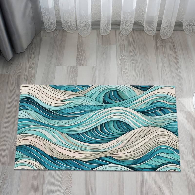 Tapis bohémien d'inspiration florale à poils doux pour une décoration élégante, Rectangle 3 pi 3 po x 4 pi 11 po