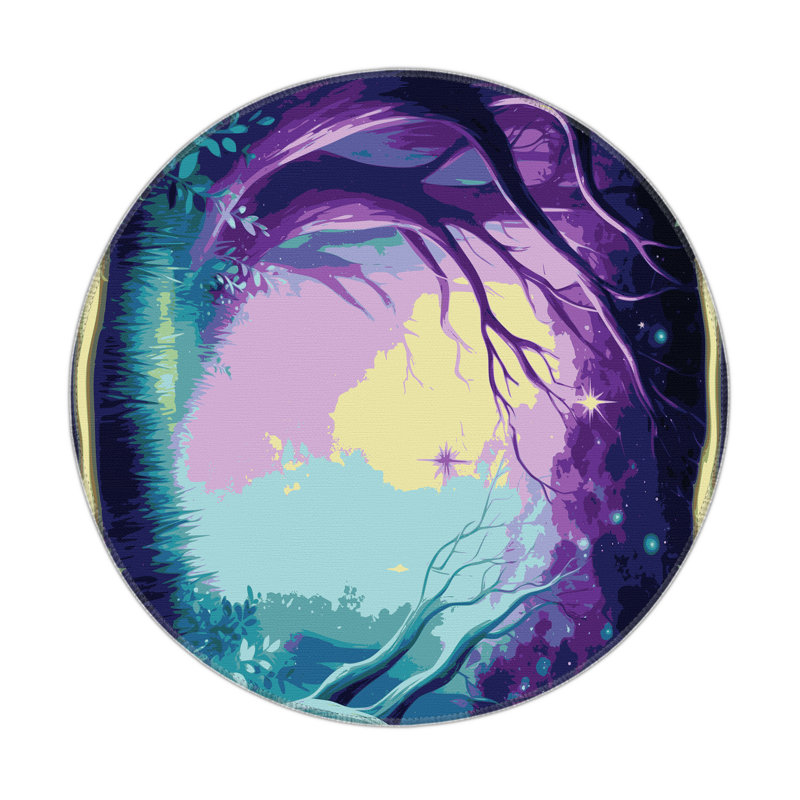 Eclipsed Meadow Indoor And Outdoor Area Rug, Round 5'