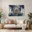 Art mural gris en métal Coastal Ships Wheel-870577317