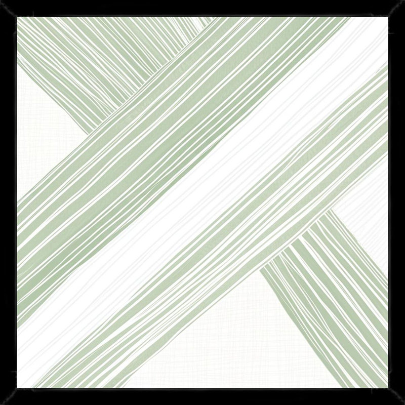 «Intersecting Sage Lines Abstract», art mural sur toile encadré, Black, 24" H x 24" W