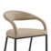 Ramona Modern Counter or Bar Height Barstool with Arms and Open Low Back in Iron Frame and Faux Leather