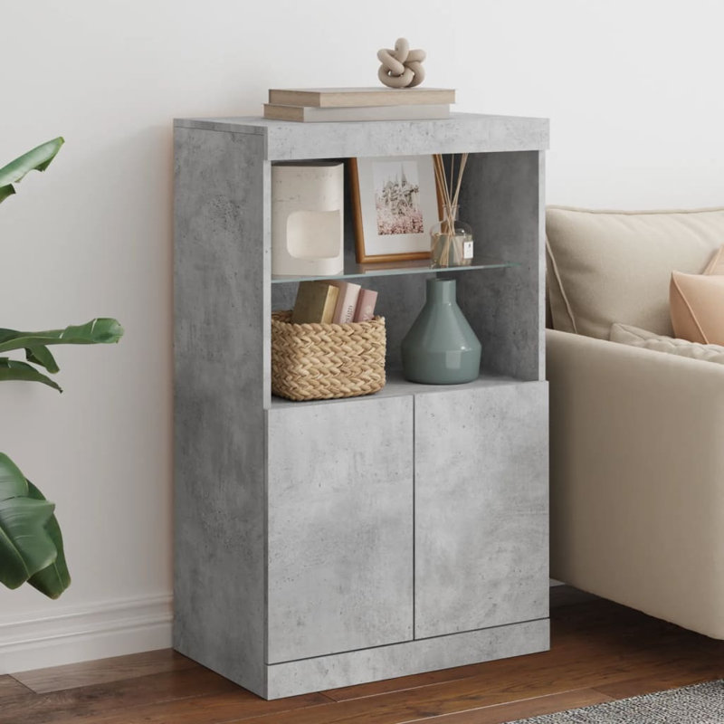 Basak 100cm H x 60.5cm W Standard Bookcase, Concrete Grey