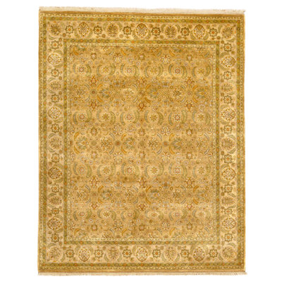 Tapis taupe et ivoire noué à la main de haute qualité