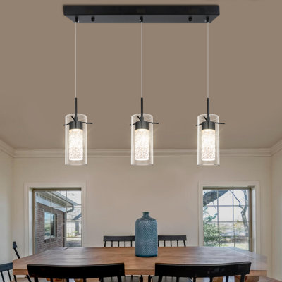 Luminaire suspendu pour îlot de cuisine 3 lumières Chealsey