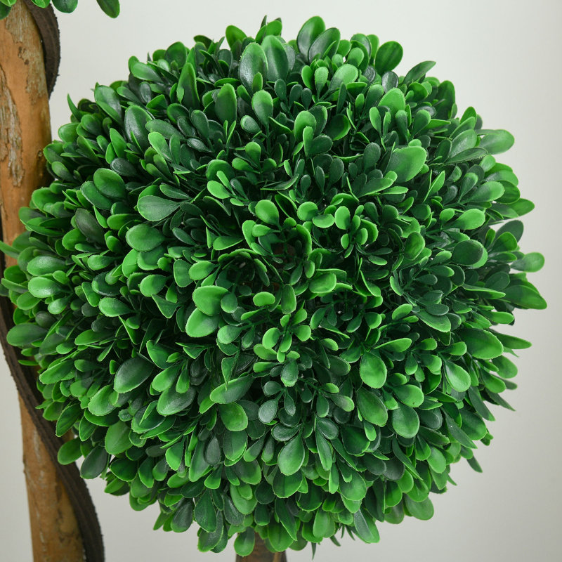 Topiaire de buis artificiel en pot, H 43,25 po x l 11,75 po x P 11,75 po, Vert foncé 1