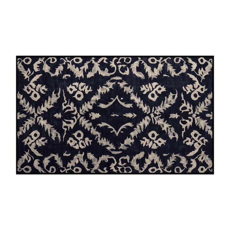 Machine Washable Gray Area Rug, Runner 2' x 4'