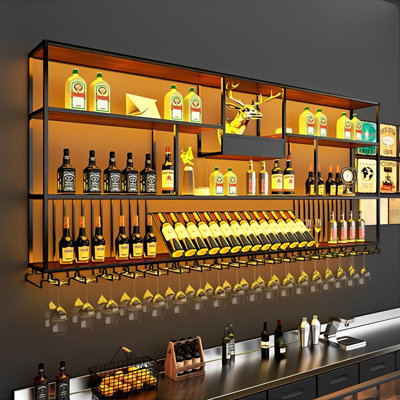 Multi-tier simple wall mounted wine rack