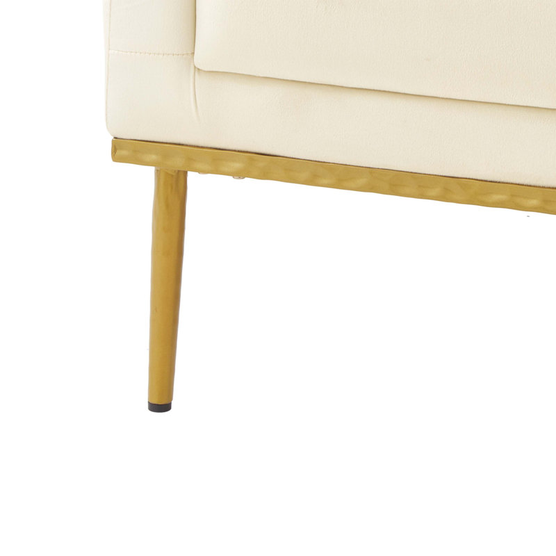 Fauteuil d'appoint en velours, Beige