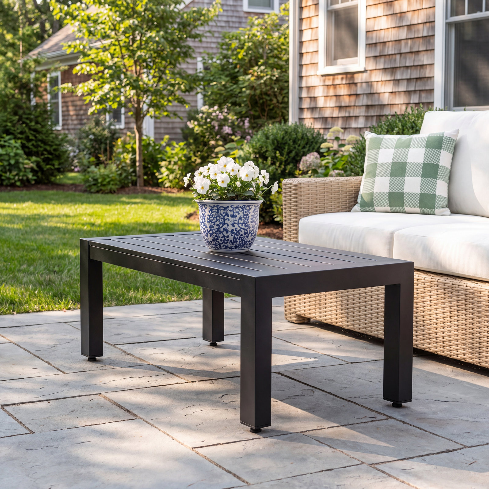 Jayton 47" Patio Table, Black
