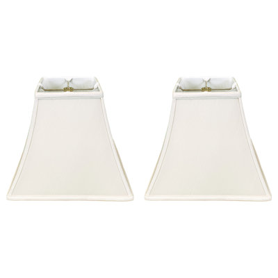 Abat-jour carré en forme de cloche, beige, 6 po x 12 po x 10,5 po, ensemble de 2