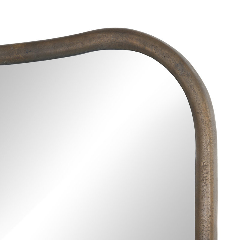 Patz Floor Mirror, Antiqued Brass