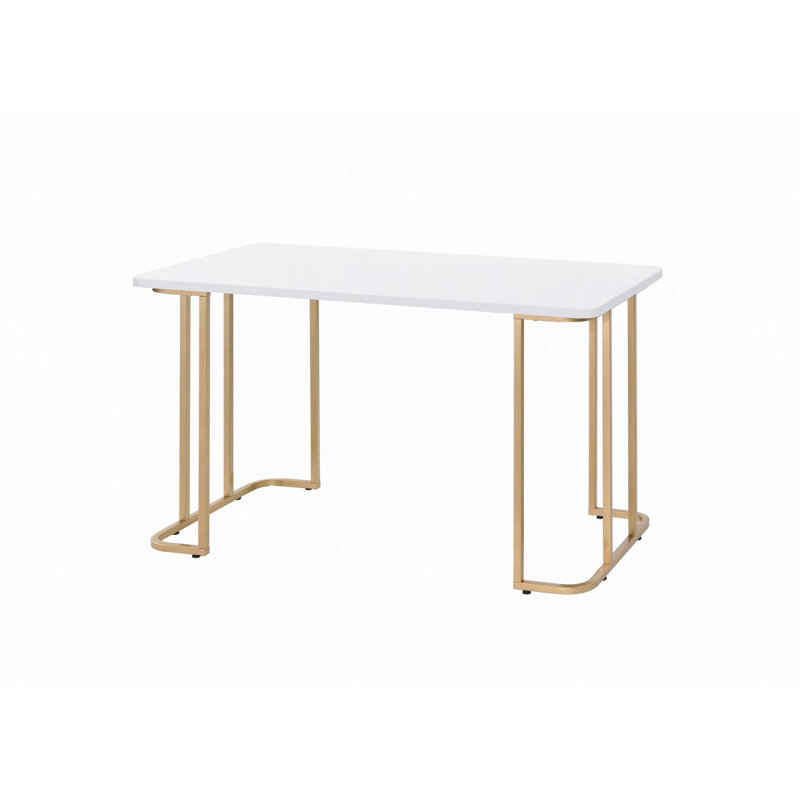 Bureau d'écriture blanc et doré