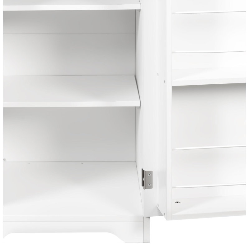 Armoire à linge avec portes et tablette, panier à linge inclinable, style autoportant, tablette réglable, blanc