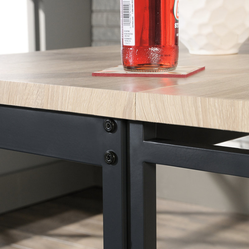 Bureau d'écriture à abattant de style industriel brun, autoportant avec structure en métal, supports de table coulissants et coulissants, peu encombrant pour une utilisation dans la salle à manger, manuel d'instructions d'assemblage facile, 28 po de profondeur,