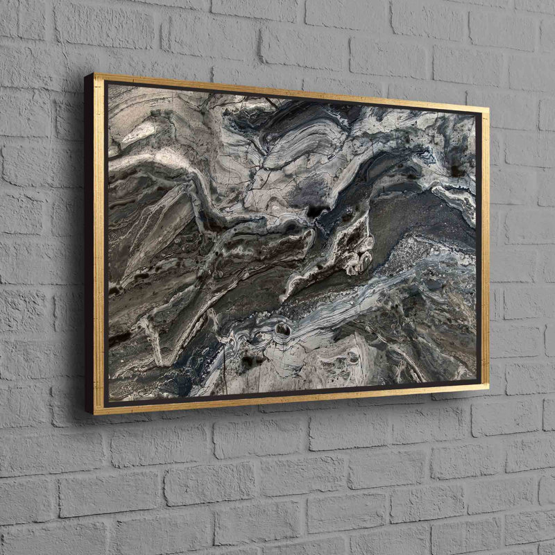 Print on Canvas, 70 cm H x 100 cm W, Framed Print without Mat, Gold
