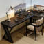 Bureau d'écriture rectangulaire en bois massif noir-1670840554-1670840532