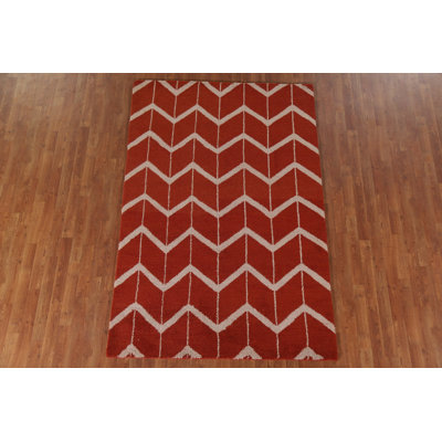 Chevron Gabbeh Oriental Area Rug 5x8