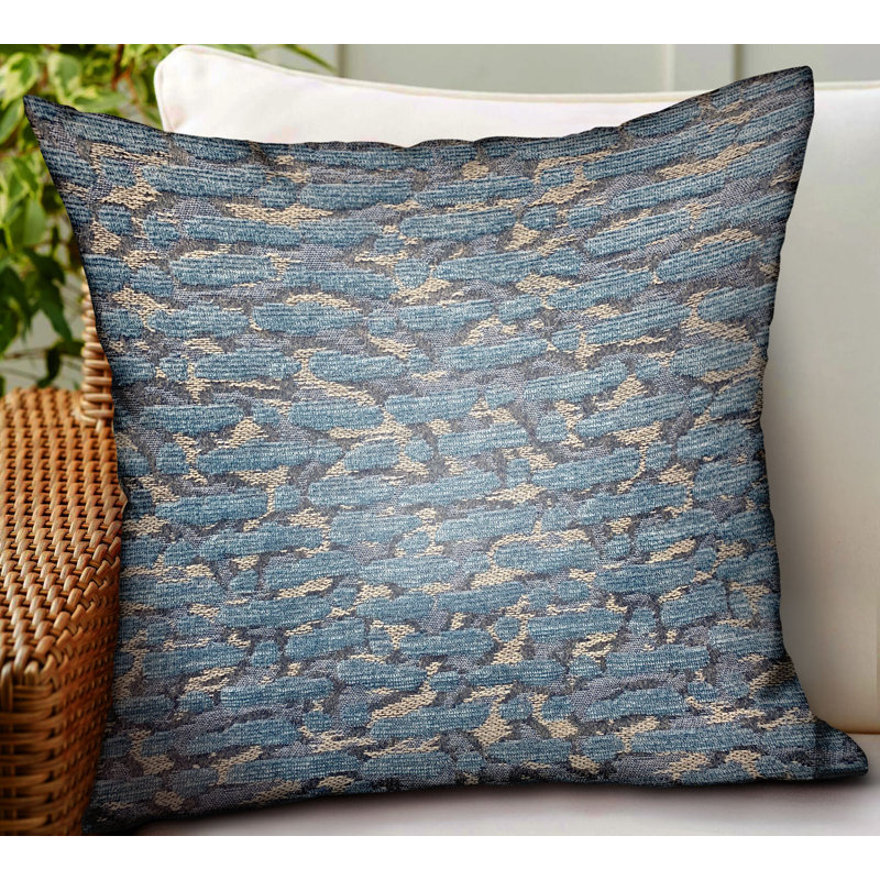Coussin Plutus Indigo, 16 po x 16 po
