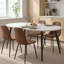 Ensemble table et chaises de salle à manger extensibles, plateau en MDF avec pieds en métal + 4 chaises de salle à manger modernes de style Mid-Century Modern-474816389-474816391