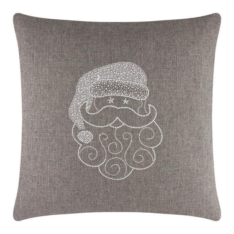 Coussin Sparkles Home Conception de Noël des Fêtes | Insertion de plumes | Lavable à la machine, Carré 20 po, Brun