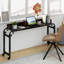 Bureau au-dessus de lit avec roulettes à hauteur et longueur réglables, structure en métal pour la chambre à coucher