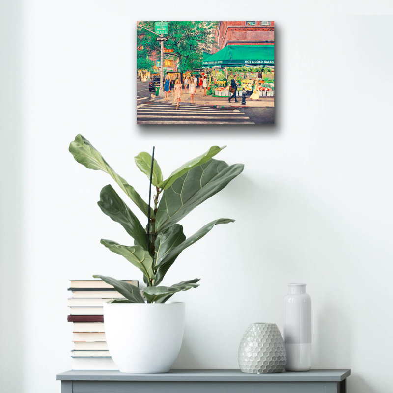 Art mural en verre épique «Amsterdam» par Michael Fratrich, 16 po x 12 po