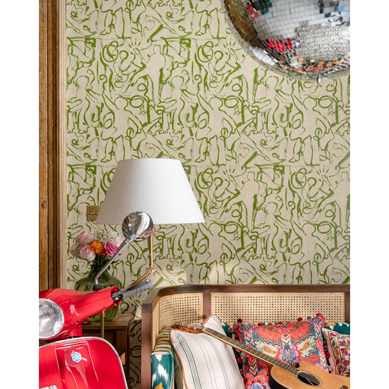 Woodstock Lifestyle Wallpaper Roll, Black/White