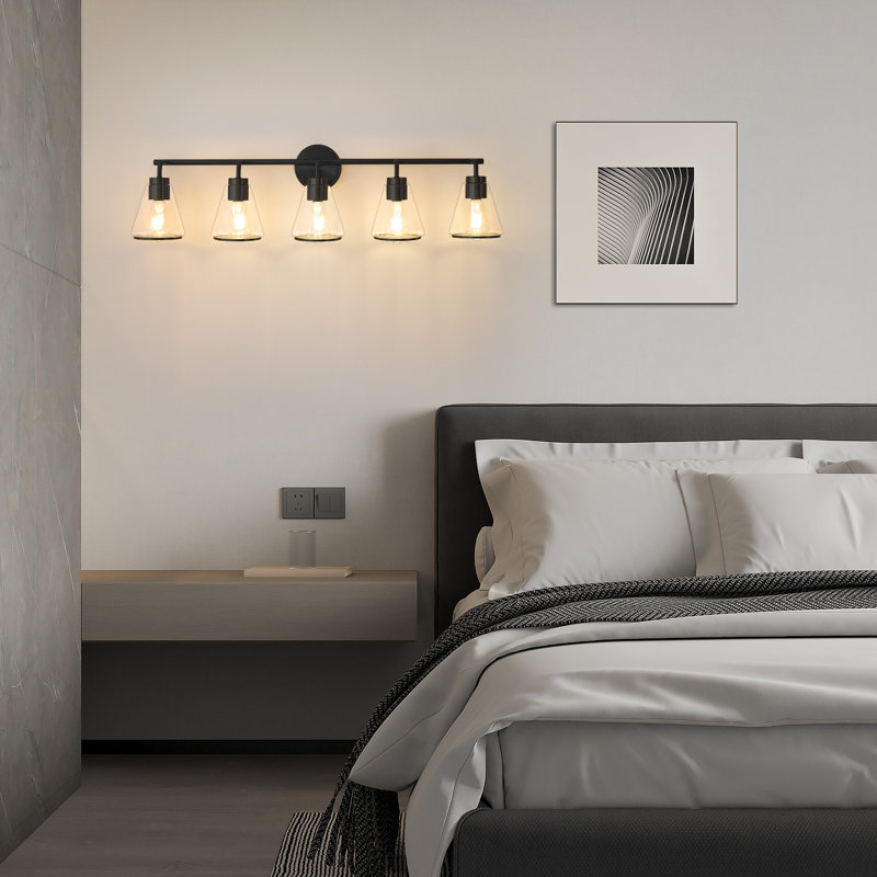 Luminaire de meuble-lavabo à intensité variable 3 lumières Modern Aniwa, Noir mat, 5