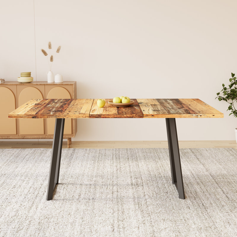 Table de salle à manger de cuisine, table de salle à manger extensible, Bois jaune clair