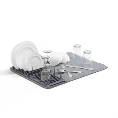 Roll Up Dish Drying Rack Drain Tray SR Sun Rise Finish: Warm Gray, Size: 0.5 H x 15 W x 20.8 D