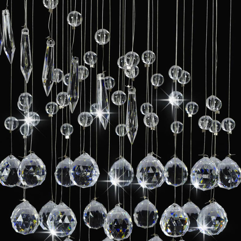 Ceiling Lamp with Crystal Beads Silver Spiral G9