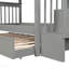 Lit superposé simple au-dessus de simple avec lit gigogne simple pour chambre à coucher, adulte, gris Stairway-2040910687