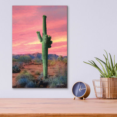 Vibrant Cactus Sunset - impression sans cadre