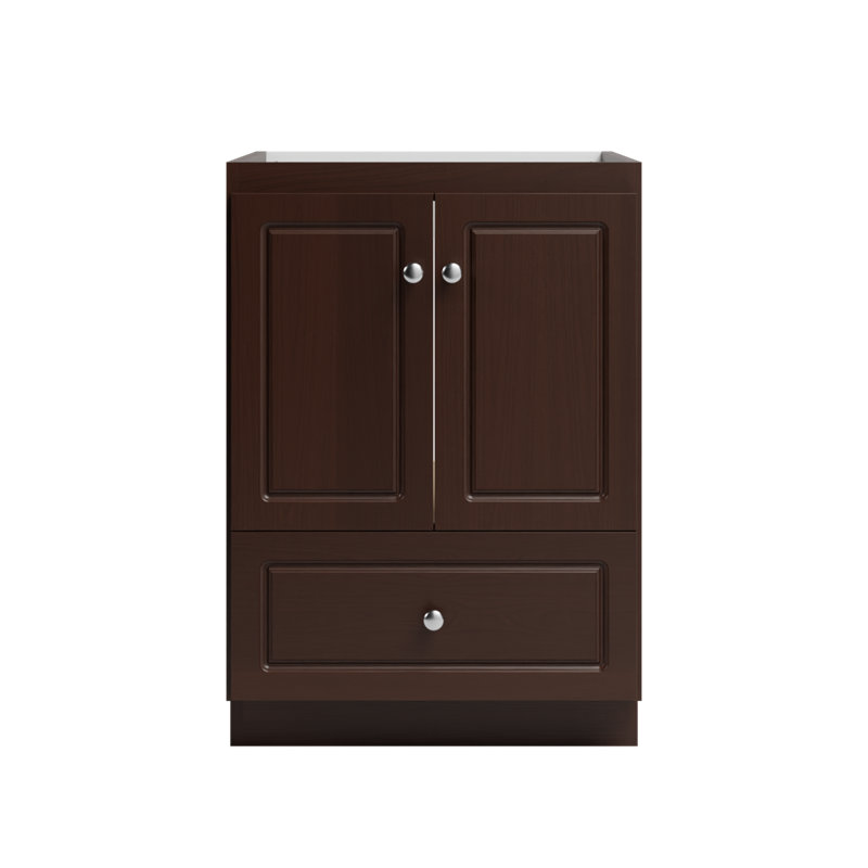 Ultraline 24 in. W x 21 in. D x 34.5 in. H Bath Vanity Cabinet without Top in Dark Alder, Dark Alder, 21