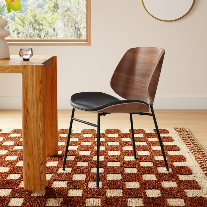 Irina Bent Wood Dining Chair, Black/Walnut