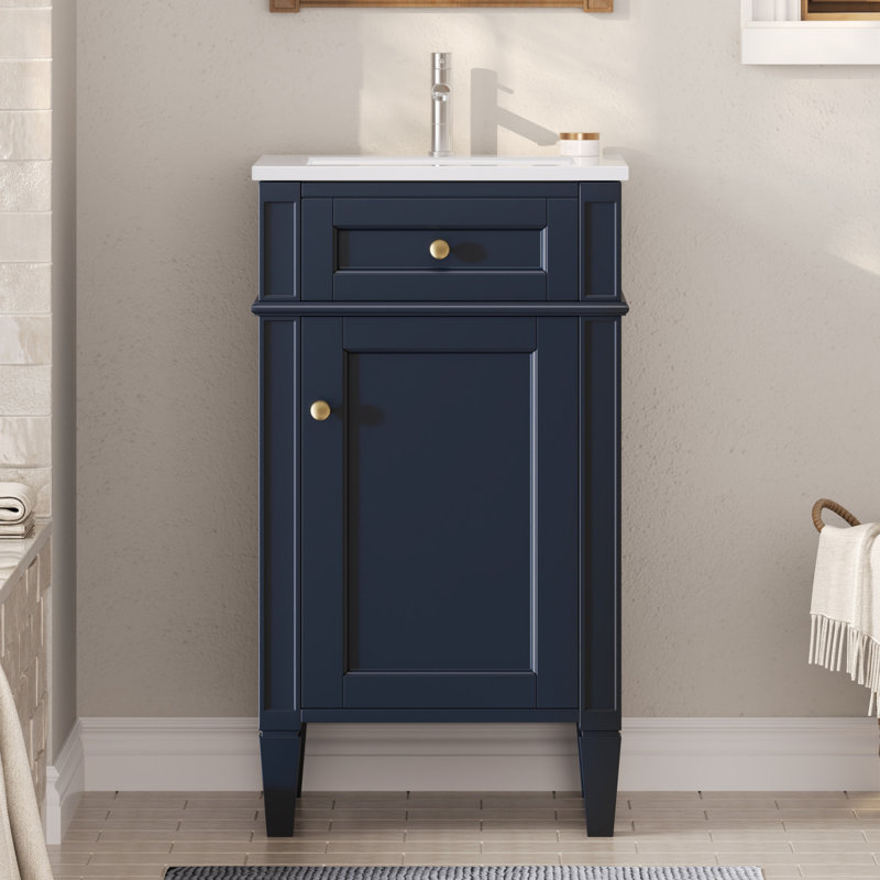 Single Bathroom Vanity with Top, Blue