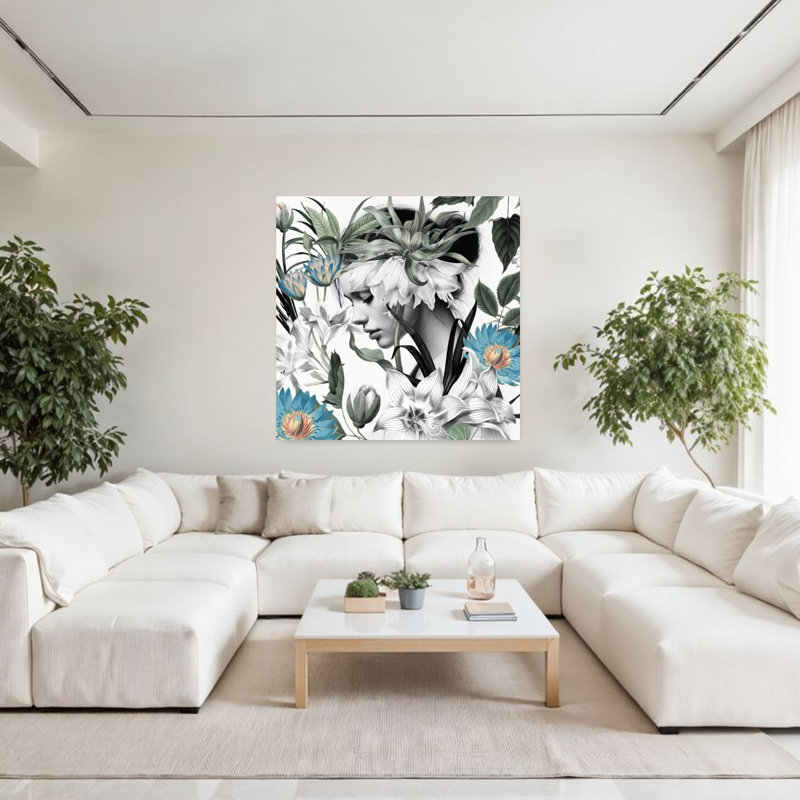 Art contemporain, art mural printemps, H 48 po x l 48 po