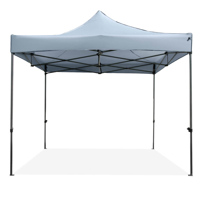 10 x 10 FT Outdoor Pop up Canopy Tent with Wheeled Bag, 4 Sandbags, Stake & Ropes Gray