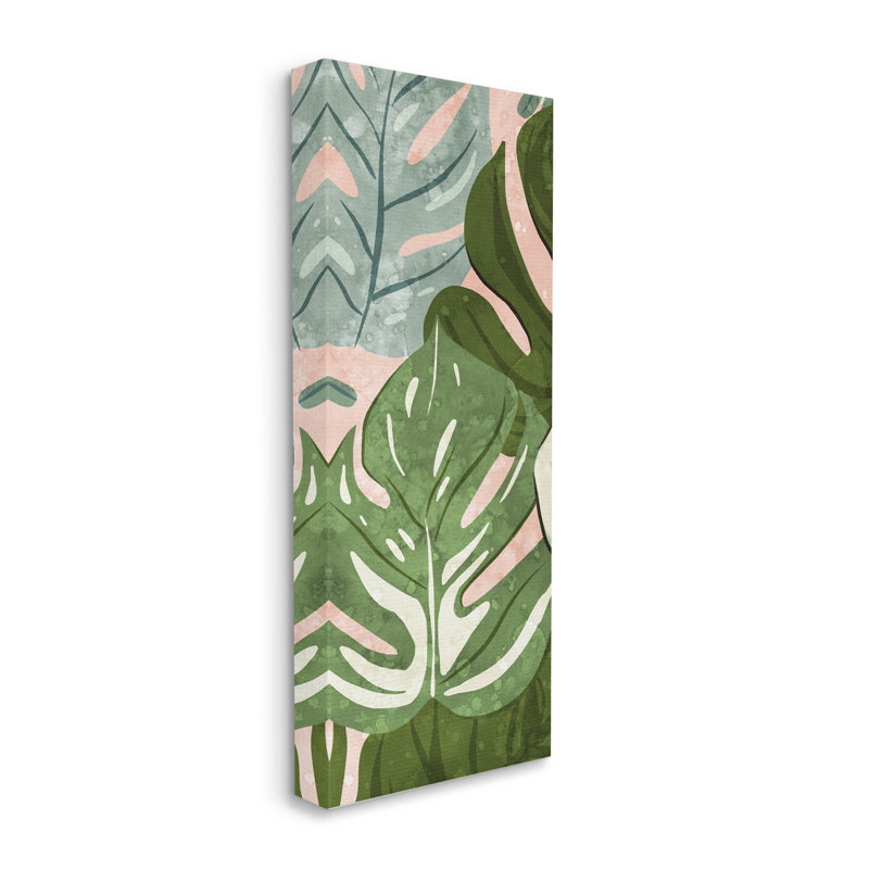 "Varied Monstera Leaf", art mural sur toile par Ziwei Li, Toile tendue, L 10 po x H 24 po x P 1,5 po