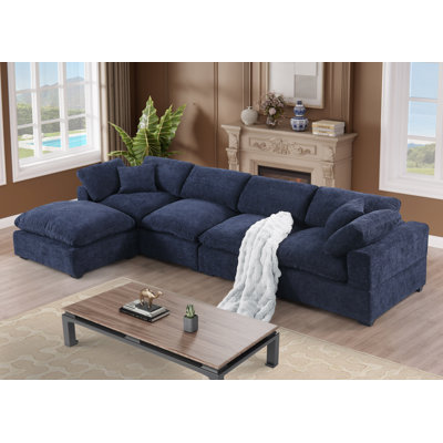 Weikko 143.2" Wide Upholstered Chaise Sectional