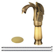 Vessel Single-hole Single-handle Bathroom Faucet, Antique Brass