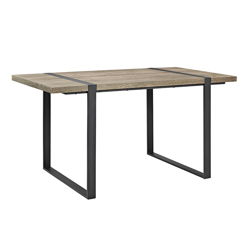 Bailey Rectangular with Steel and Stainless Steel Base Dining Table, Driftwood