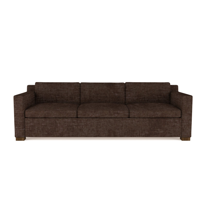 Mercer Track-Arm Sofa, 33.5" H x 108" W x 44" D, Crushed Velvet Chocolate, Dark Brown