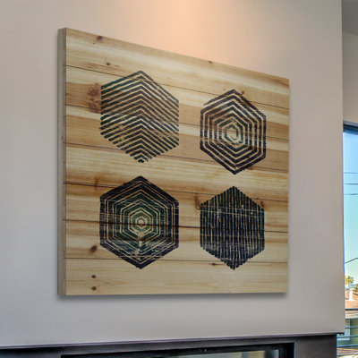« hexagonale quad », impression sur bois