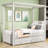 Raqib Canopy Platform Bed with Twin Trundle and 3 Storage Drawers-571986127-571986125