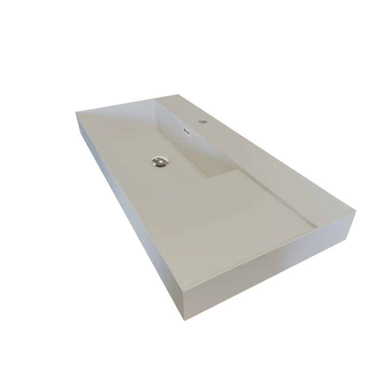 39 in. Composite Granite Sink Top in Dark Grey, Gris foncé