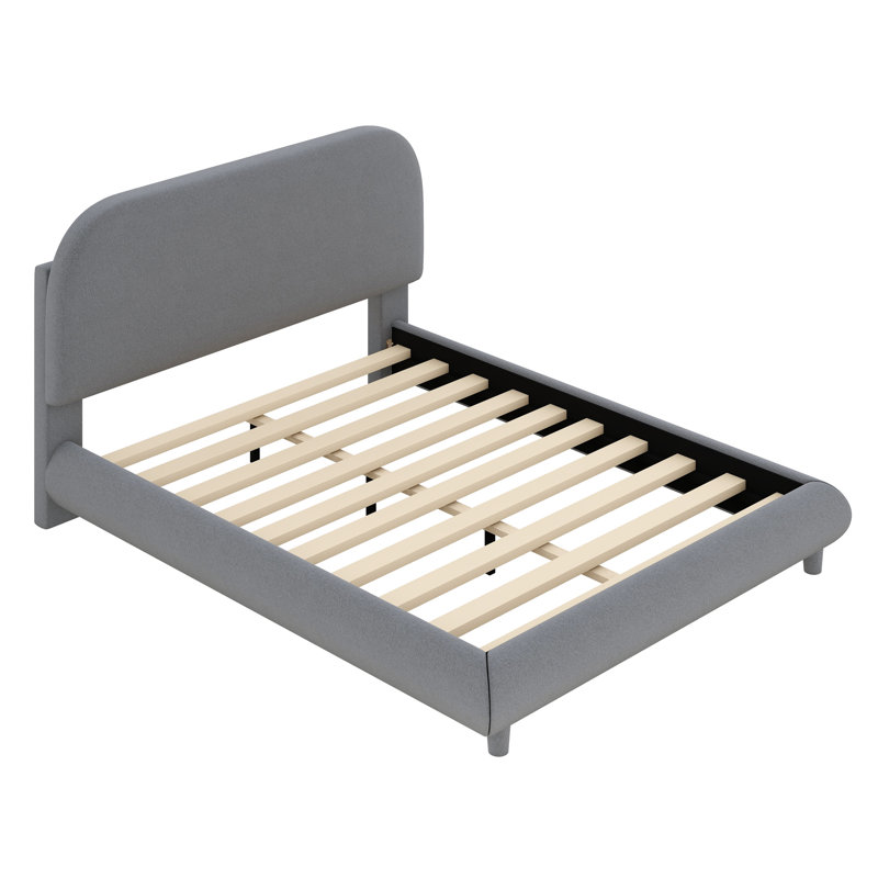Upholstered Panel Bed, Gray